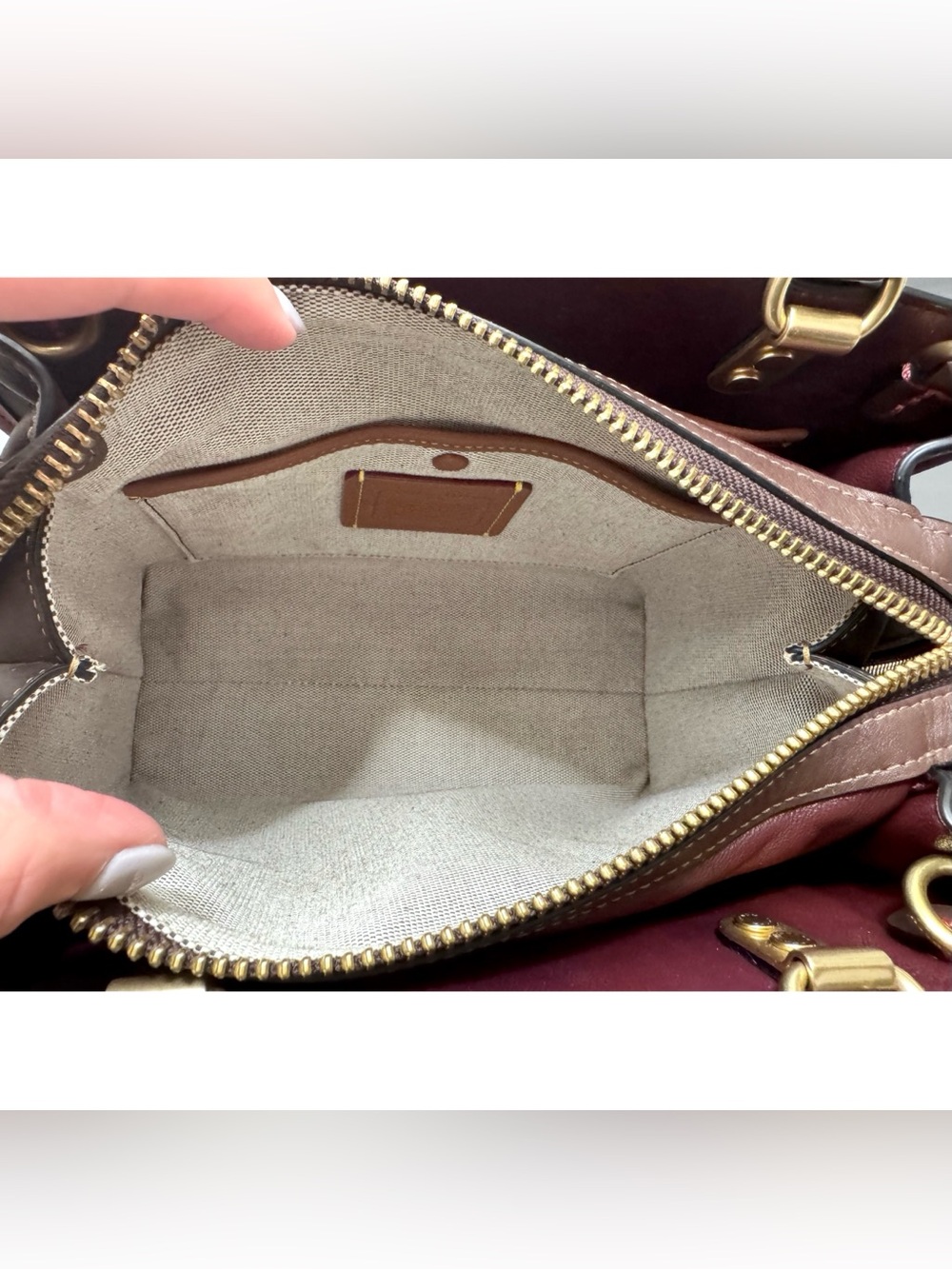 COACH Rogue 25 Brick Red Multi Leather Satchel Crossbody Bag - Picture 7 of 10